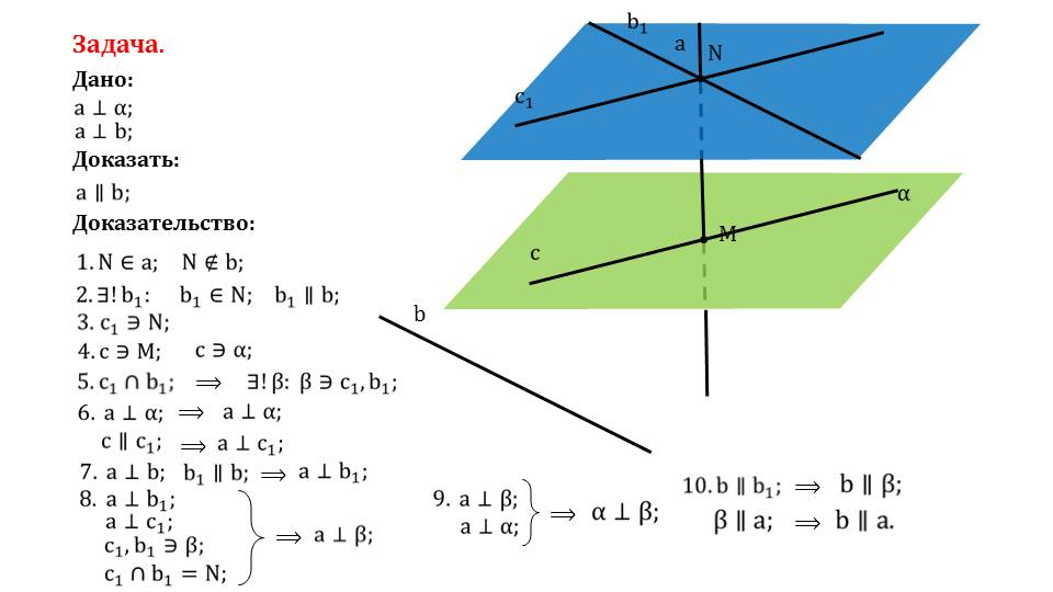 Презентация "Теорема о прямой, перпендикулярной к плоскости"