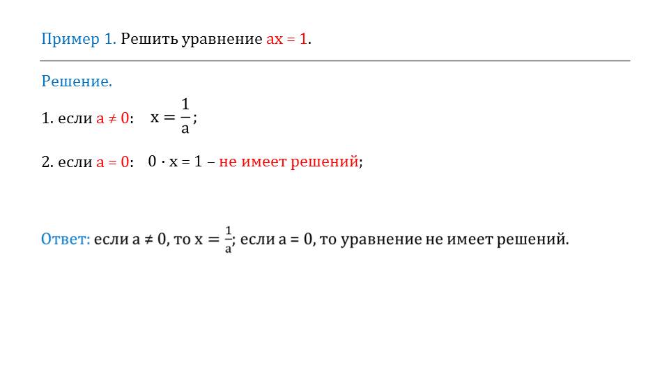 Презентация "Уравнения с параметрами"