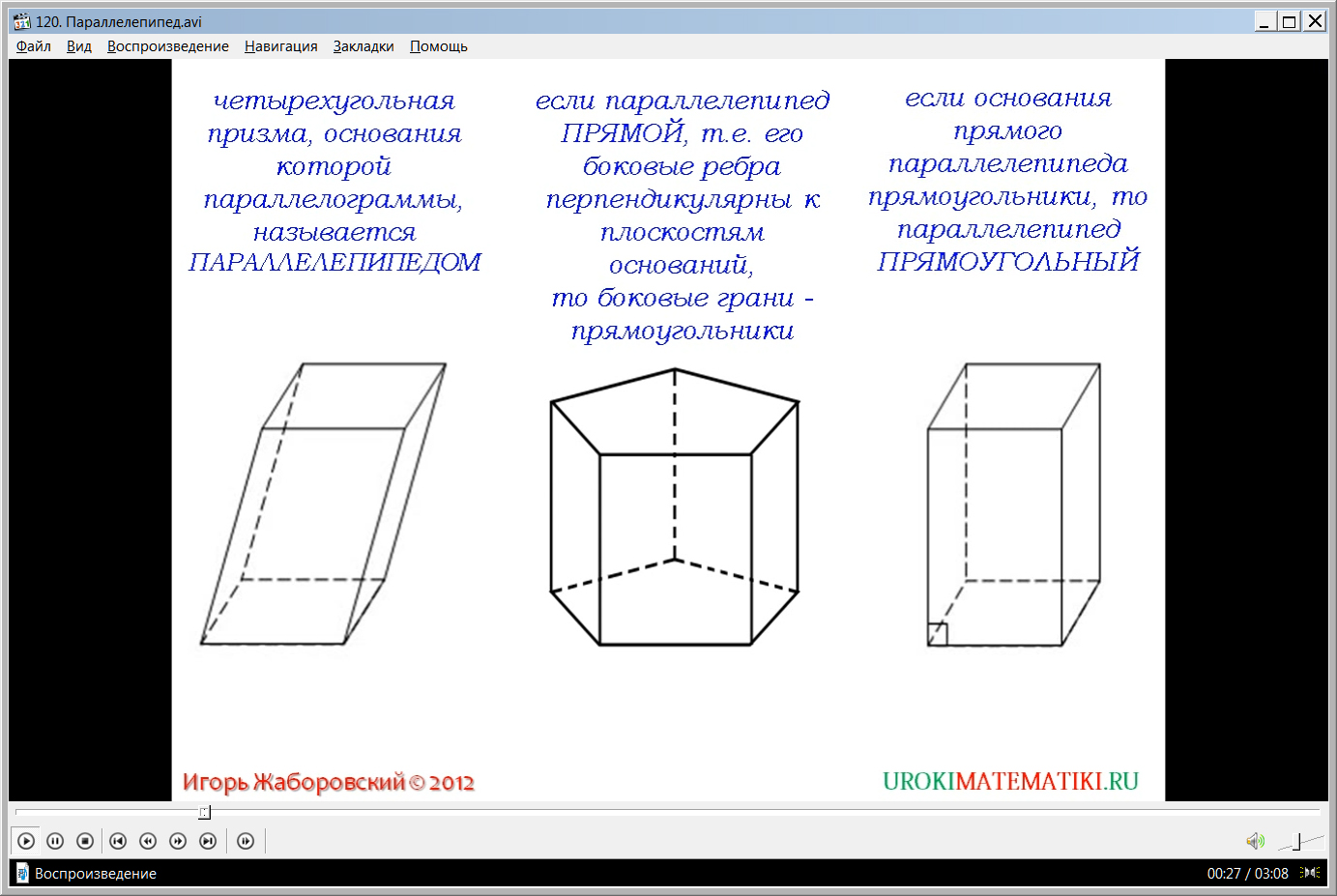 Виды параллелепипедов. Четырехугольная Наклонная Призма чертеж. Параллелепипед основные элементы и формулы. Правильный параллелепипед.